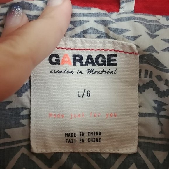 Garage Cotton Zip-Out Hoodie Jacket Red L #3753 - Picture 5 of 7